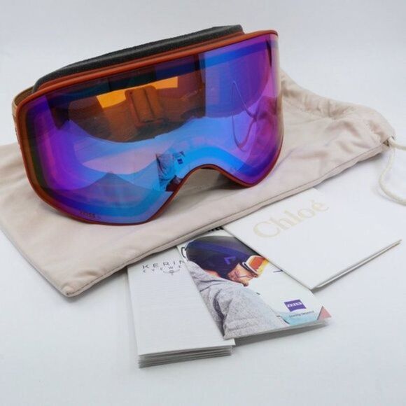 NEW CHLOé CH0072S 003 BROWN ORANGE SKI MASK SUNGLASSES - Picture 10 of 11
